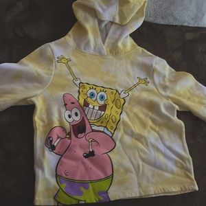 SpongeBob and patrick hoodie, yellow, size M for kids.